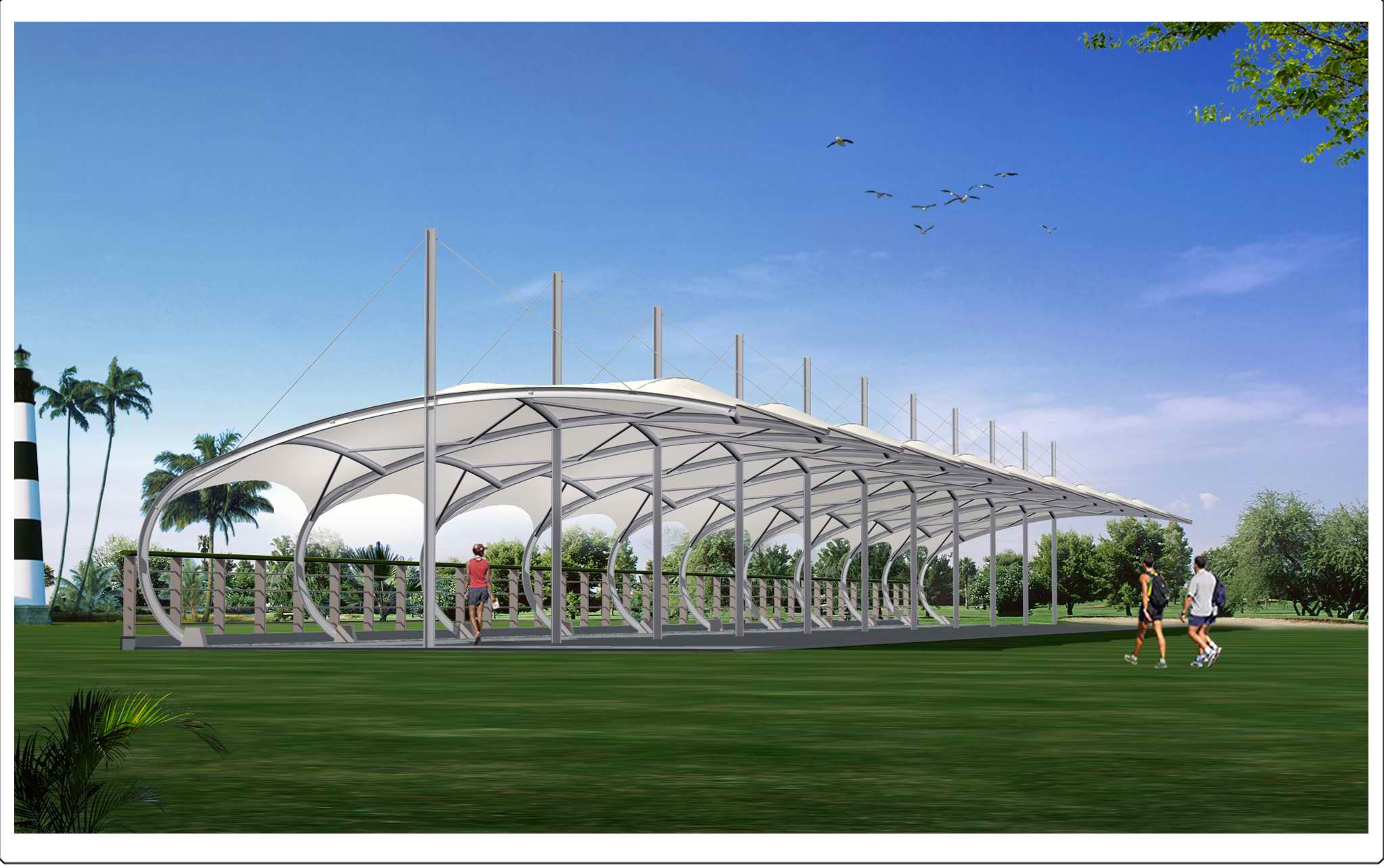 膜結構停車棚設計圖紙的重要性